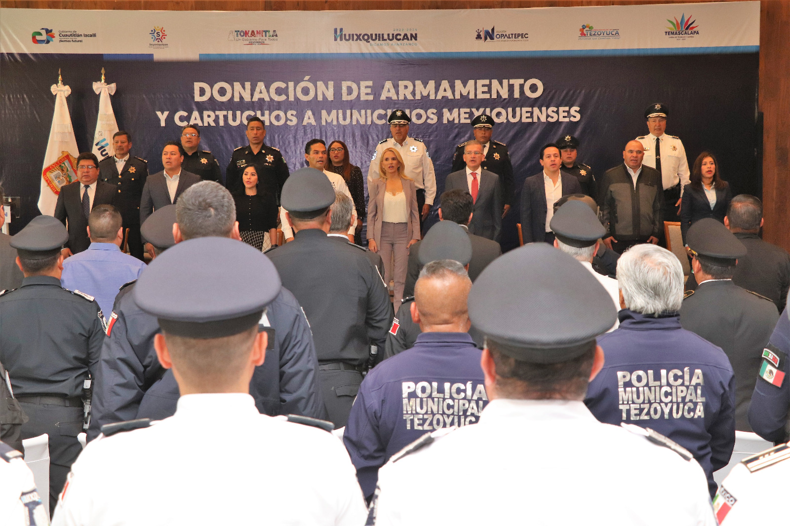 <strong>DONA HUIXQUILUCAN ARMAMENTO A SEIS MUNICIPIOS DEL EDOMEX PARA FORTALECER A SUS CORPORACIONES POLICIACAS    </strong>