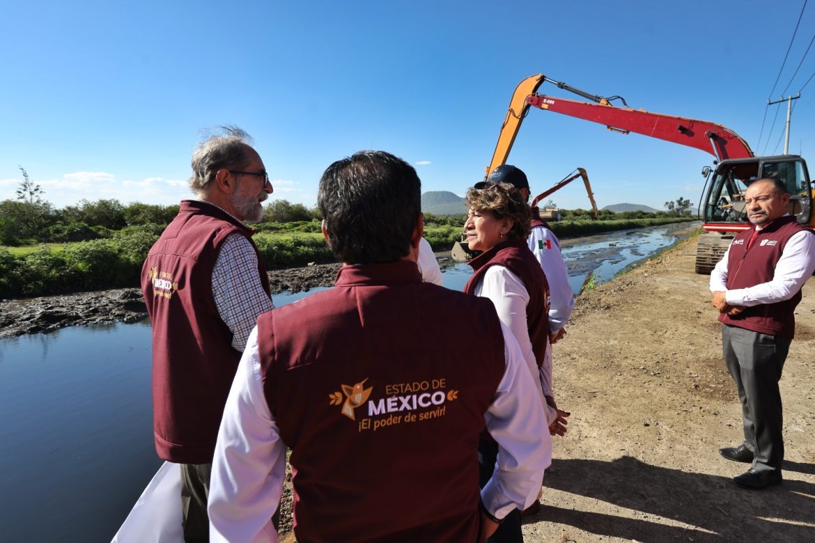 Delfina Gómez, Gobernadora del Estado de México, da banderazo de inicio a obras para prevenir inundaciones en Valle de Chalco y Tláhuac