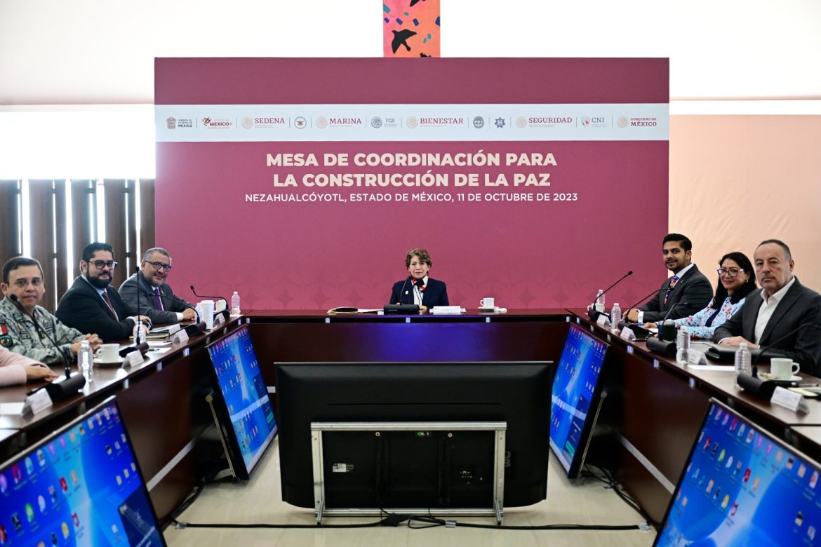 Gobernadora Delfina Gómez encabeza Mesa de Coordinación para la Construcción de la Paz en Nezahualcóyotl, donde delitos de alto impacto van a la baja