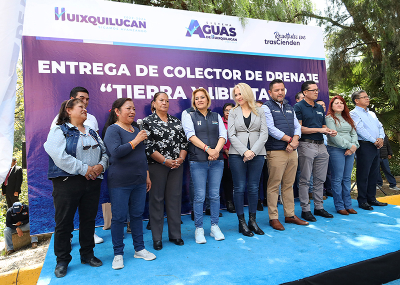 ENTREGA HUIXQUILUCAN COLECTOR DE DRENAJE EN LA COLONIA “TIERRA Y LIBERTAD”