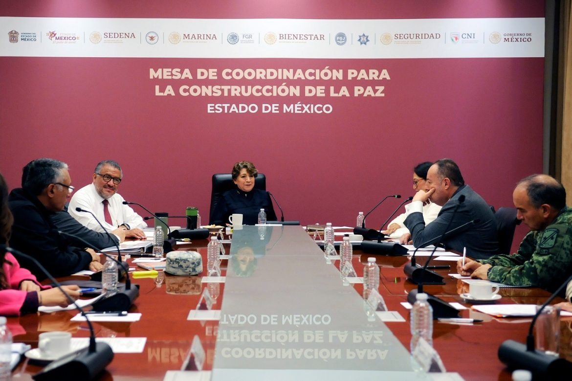 Informan a la Gobernadora Delfina Gómez los resultados de la primera Audiencia Pública en Mesa de Coordinación para la Construcción de la Paz en el Estado de México