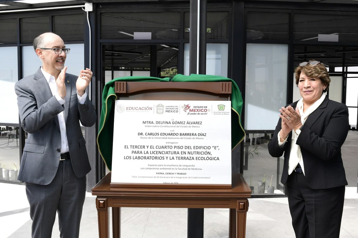 Inaugura Gobernadora Delfina Gómez Álvarez infraestructura educativa de la UAEMéx con una inversión de 100 millones de pesos
