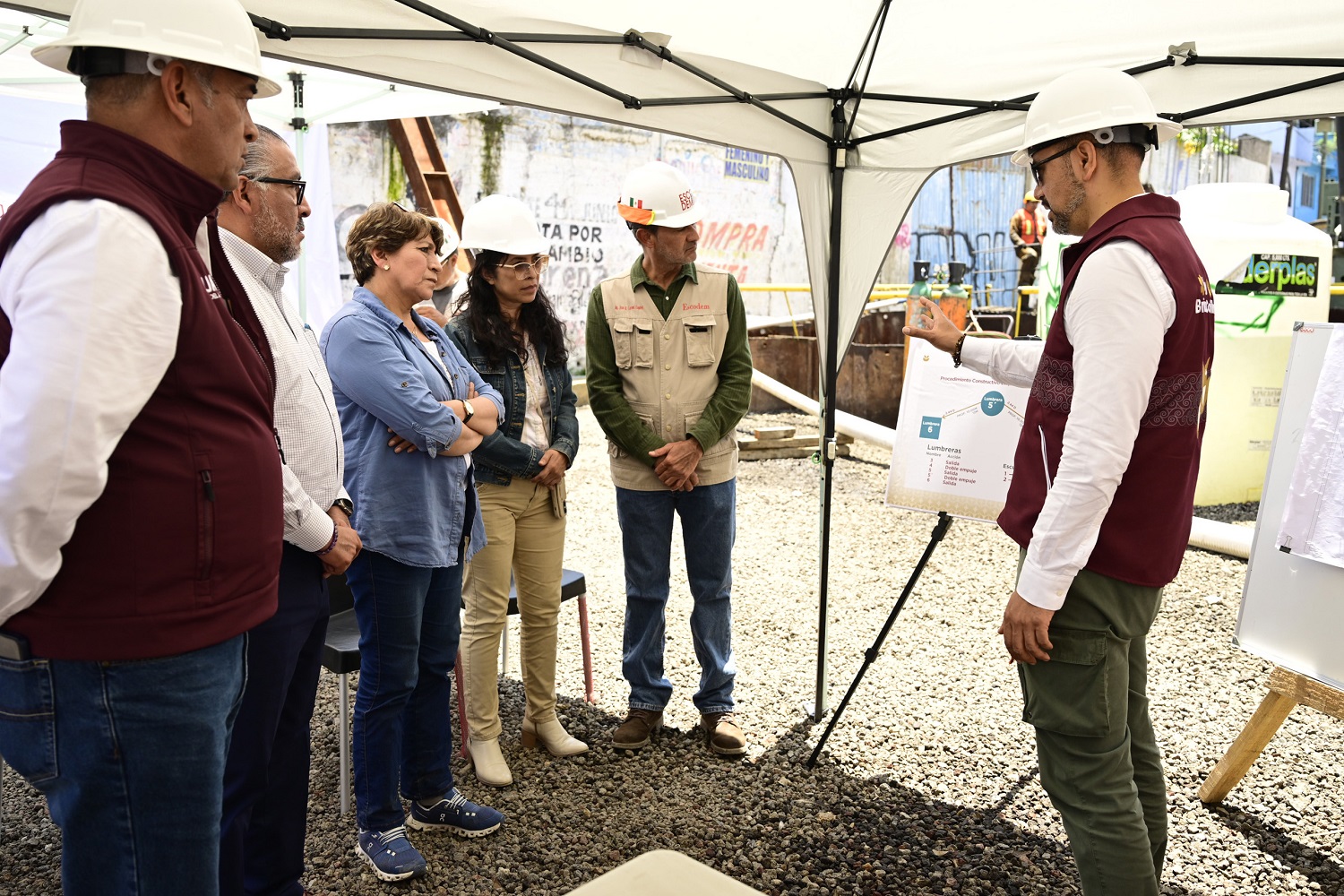 Rescata la Gobernadora Delfina Gómez Álvarez obras inconclusas del Colector Solidaridad; evitará futuras inundaciones en Chalco