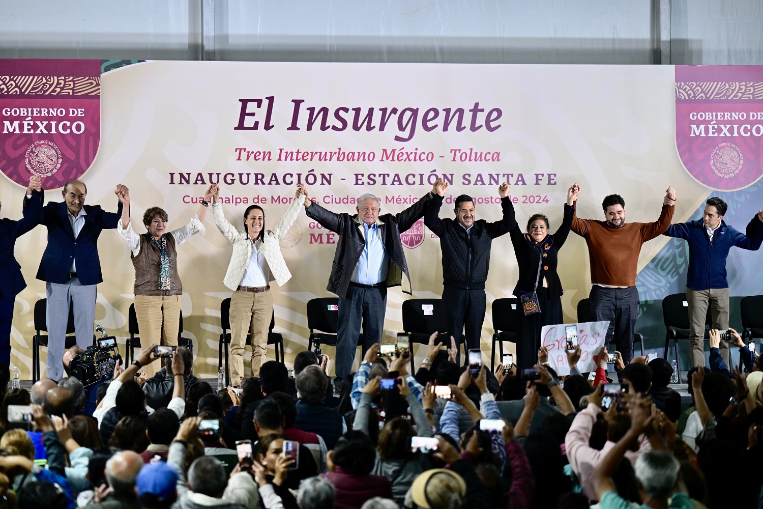 Inauguran Presidente López Obrador, Claudia Sheinbaum y Gobernadora Delfina Gómez segunda etapa del Tren México-Toluca