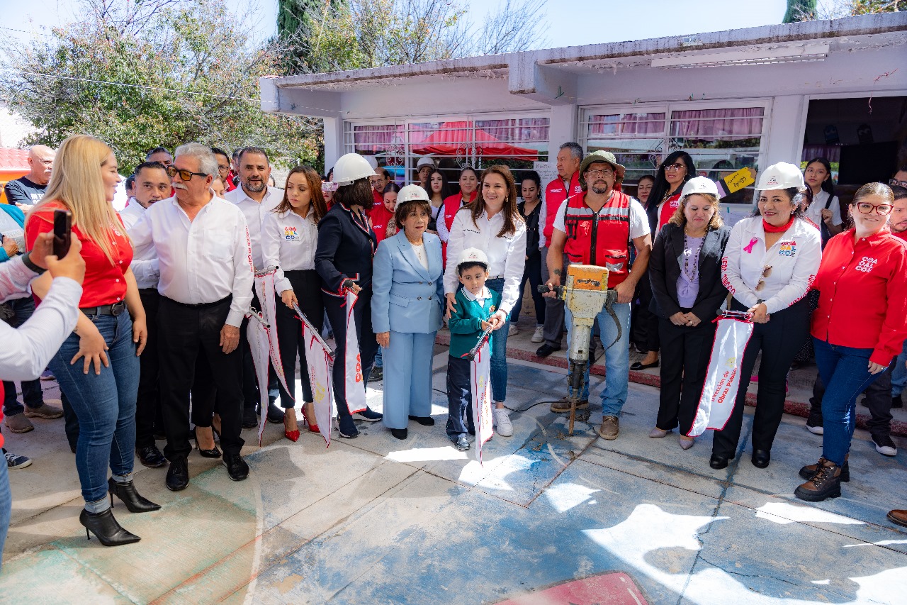 INICIAN CONSTRUCCIÓN DEL ARCOTECHO EN EL JARDÍN DE NIÑOS EULALIA GUZMÁN BARRÓN