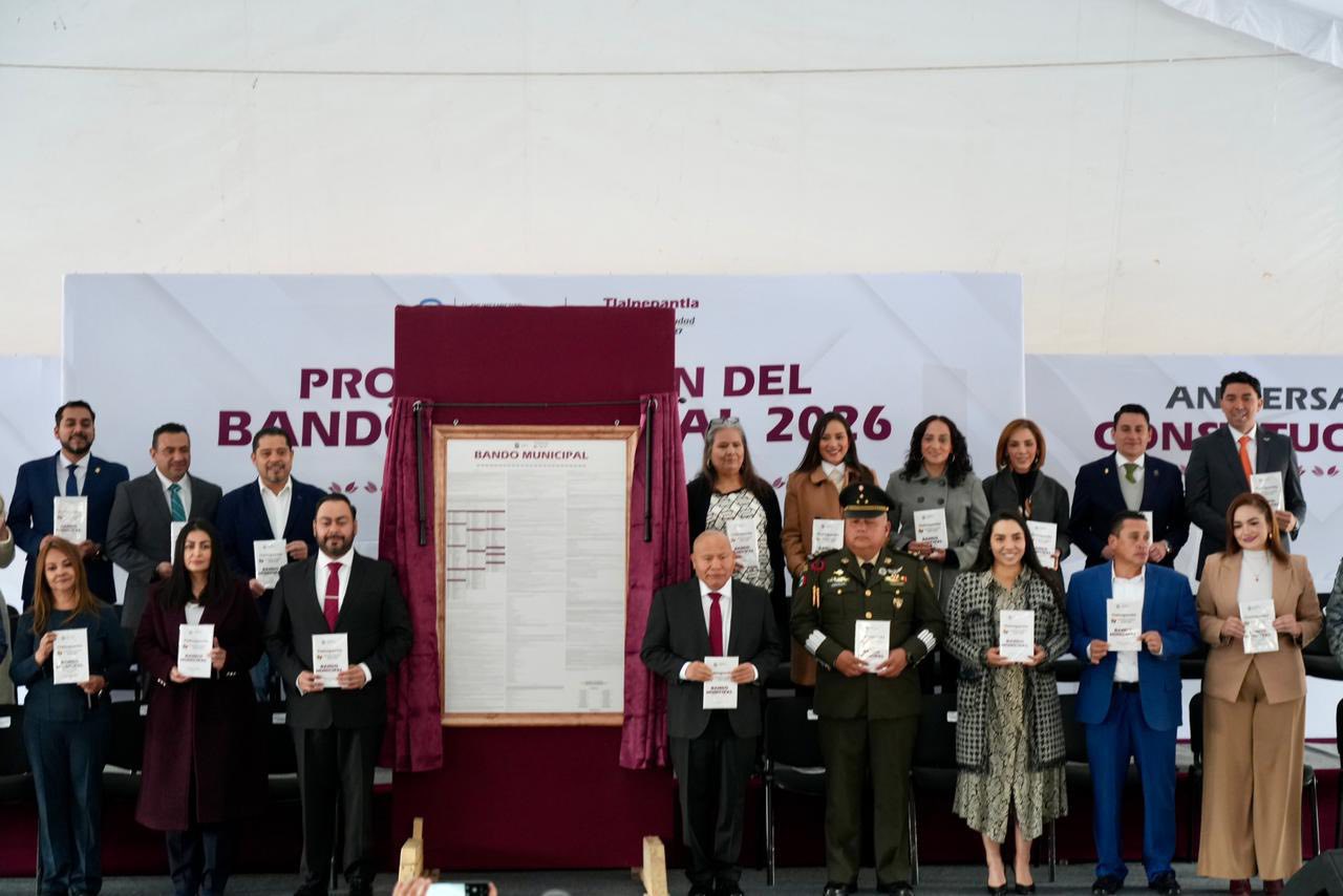 RACIEL PÉREZ CRUZ PRESIDE LA PROMULGACIÓN DEL BANDO MUNICIPAL 2026 PARA FORTALECER EL ORDEN Y LA JUSTICIA EN TLALNEPANTLA