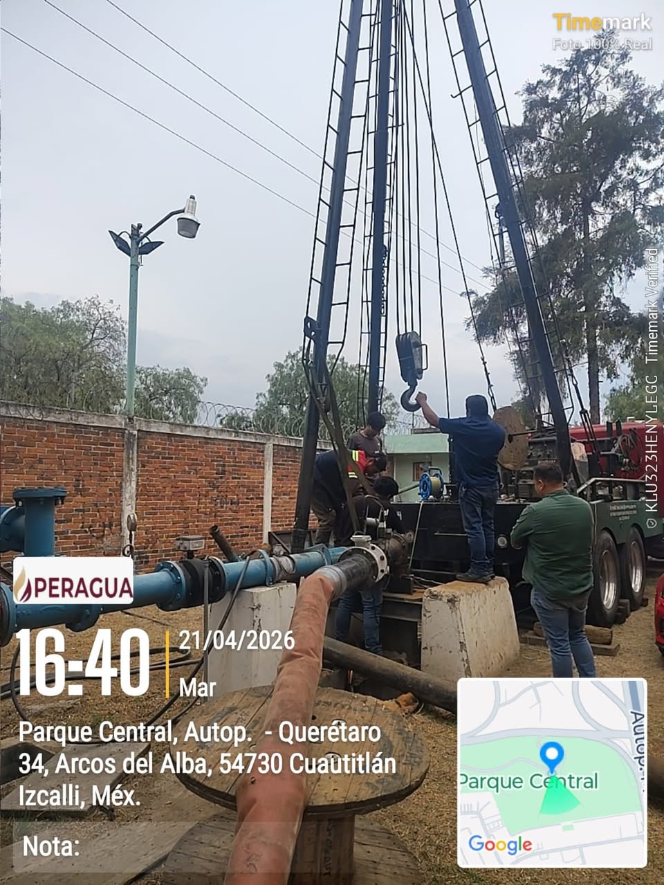 Se realiza prueba de aforo en el pozo Chopos