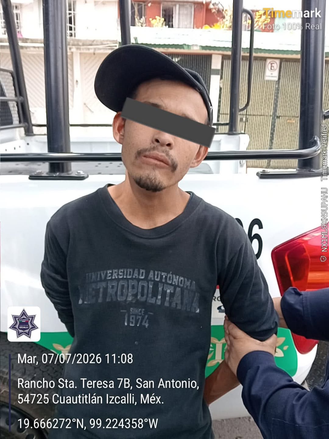 Asegura policía de Cuautitlán Izcalli objeto con características de arma artesanal y pone a disposición a un hombre
