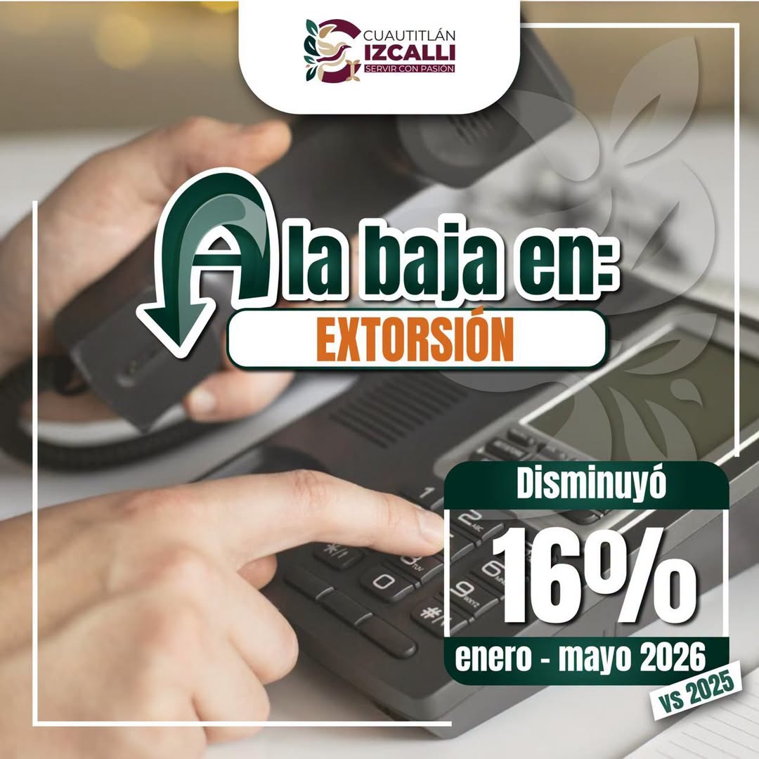 En Cuautitlán Izcalli mantiene a la baja el delito de extorsión, disminuye 16%: SESNSP
